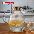 Jarra de água de vidro, utensílios de vidro domésticos sustentáveis